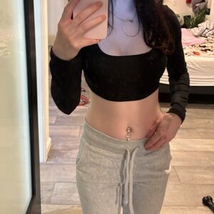 Shein Ribbed Black Crop Top 🖤